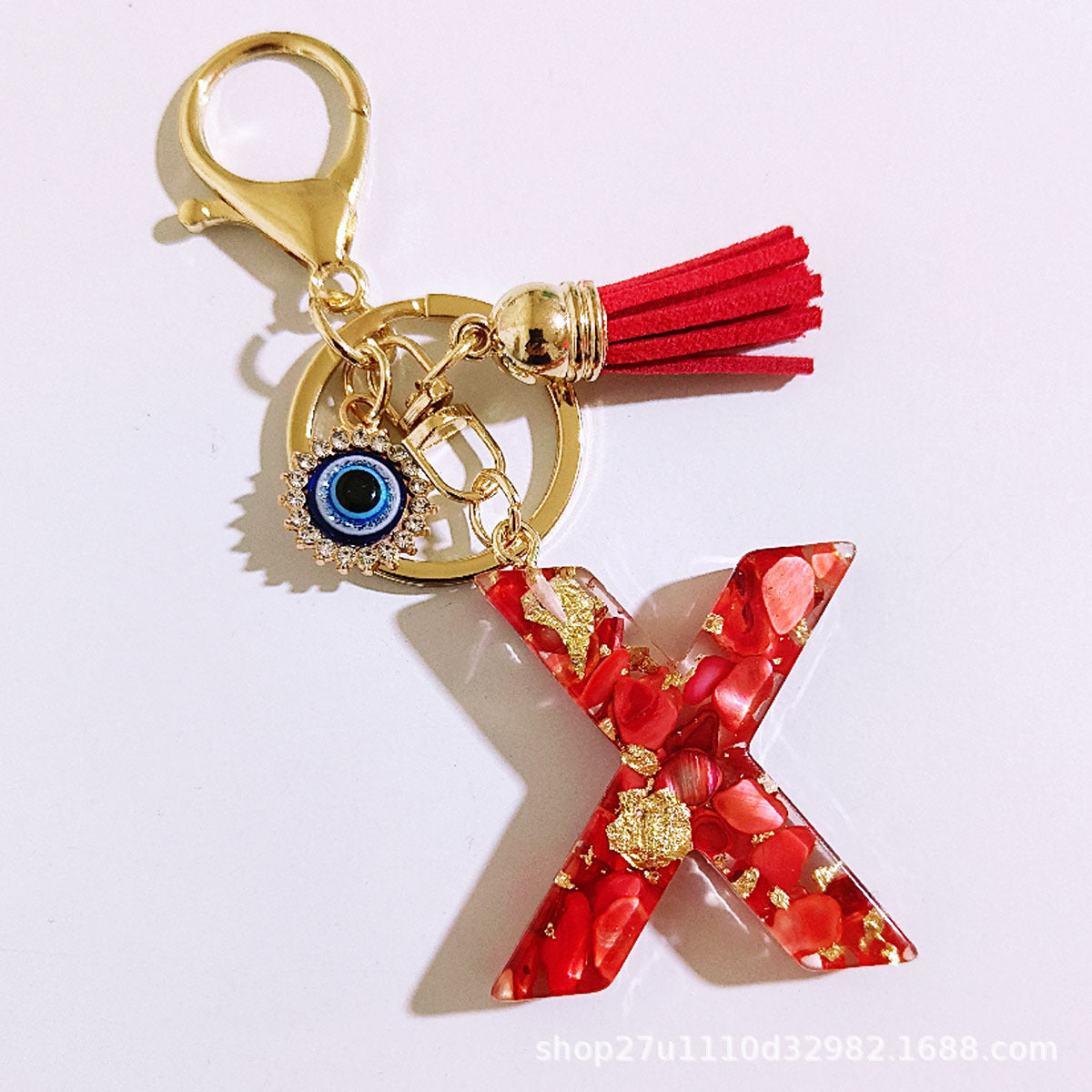 Wholesale Evil Eye Tassel Resin Letter Keychain Bag Charm Fashion Accessory for Party Resale