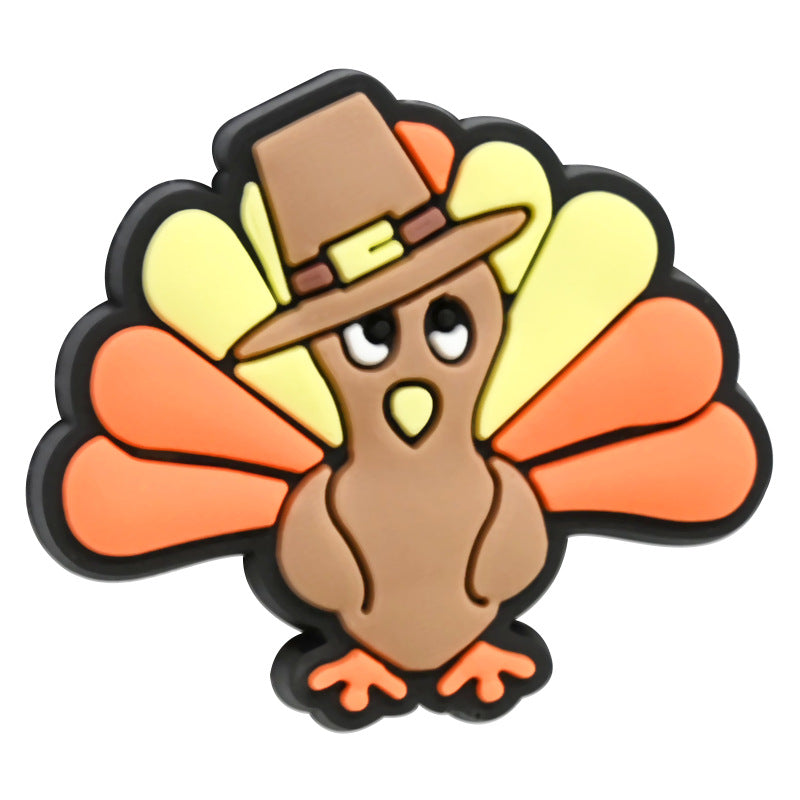 Wholesale Random 100pcs Thanksgiving PVC Soft Beads DIY Beaded Pen Accessories ACC-BDS-RYY011