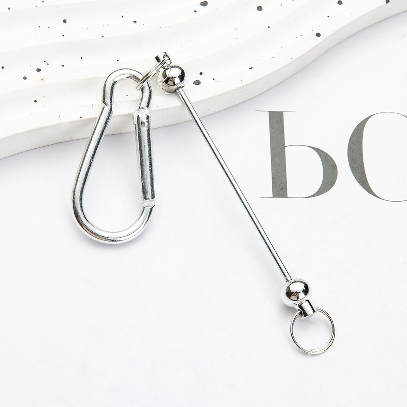 Wholesale Beadable DIY Beaded Mountaineering Buckle D-Lock Metal Hook Keychain Backpack