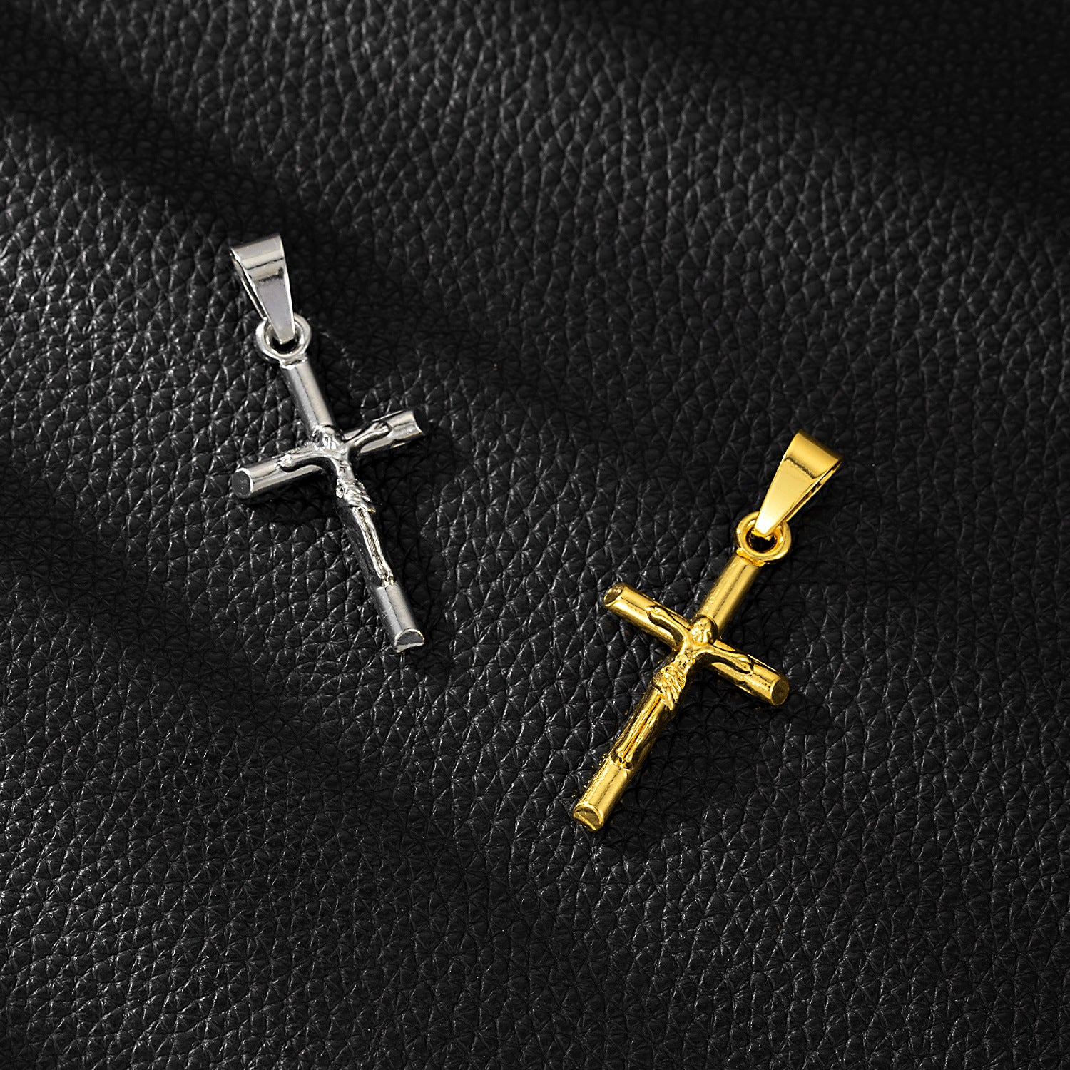 Wholesale Stainless Steel Cross Pendant Necklace Hip Hop American Style Unisex Trendy Fashion Accessory