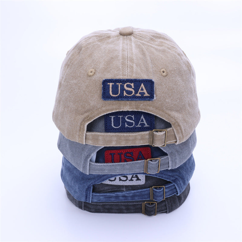 Wholesale  American Flag Embroidered Cap Vintage Independence Day Embroidered Baseball Cap