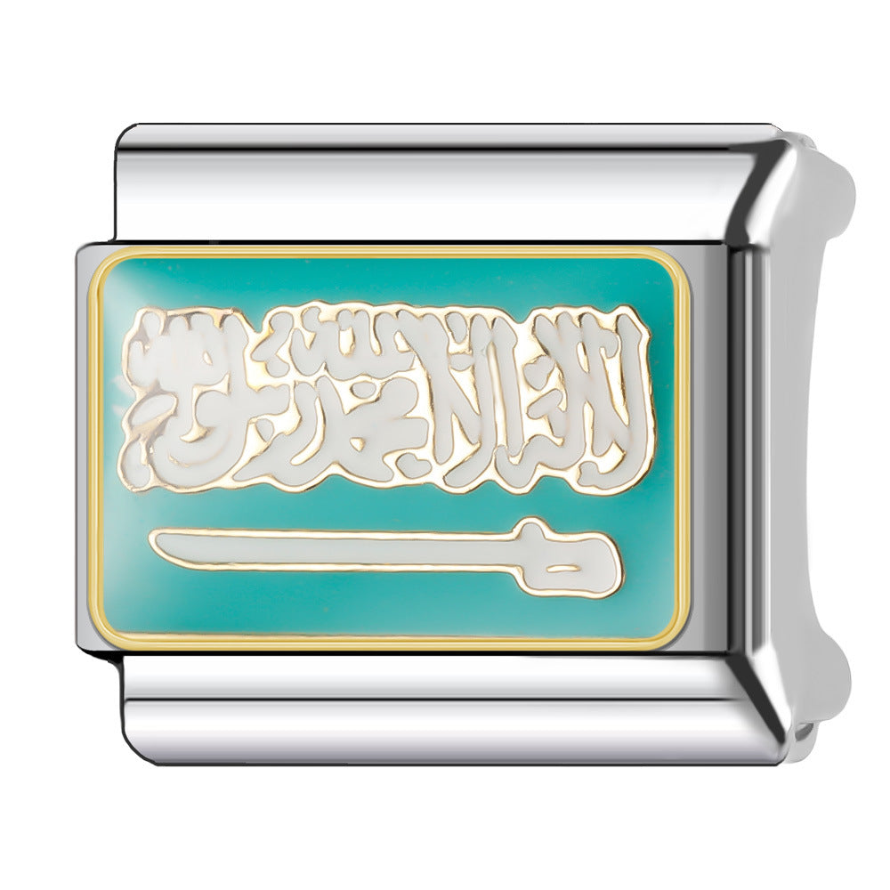 Wholesale Italian Charm Bracelet 9mm DIY Splicing English Series Stainless Steel Composable Bracelet