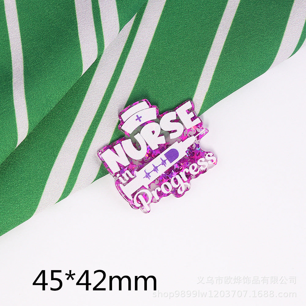 Wholesale 10PCS DIY Acrylic Loose Powder Medical Heart-shaped Bag Flatback