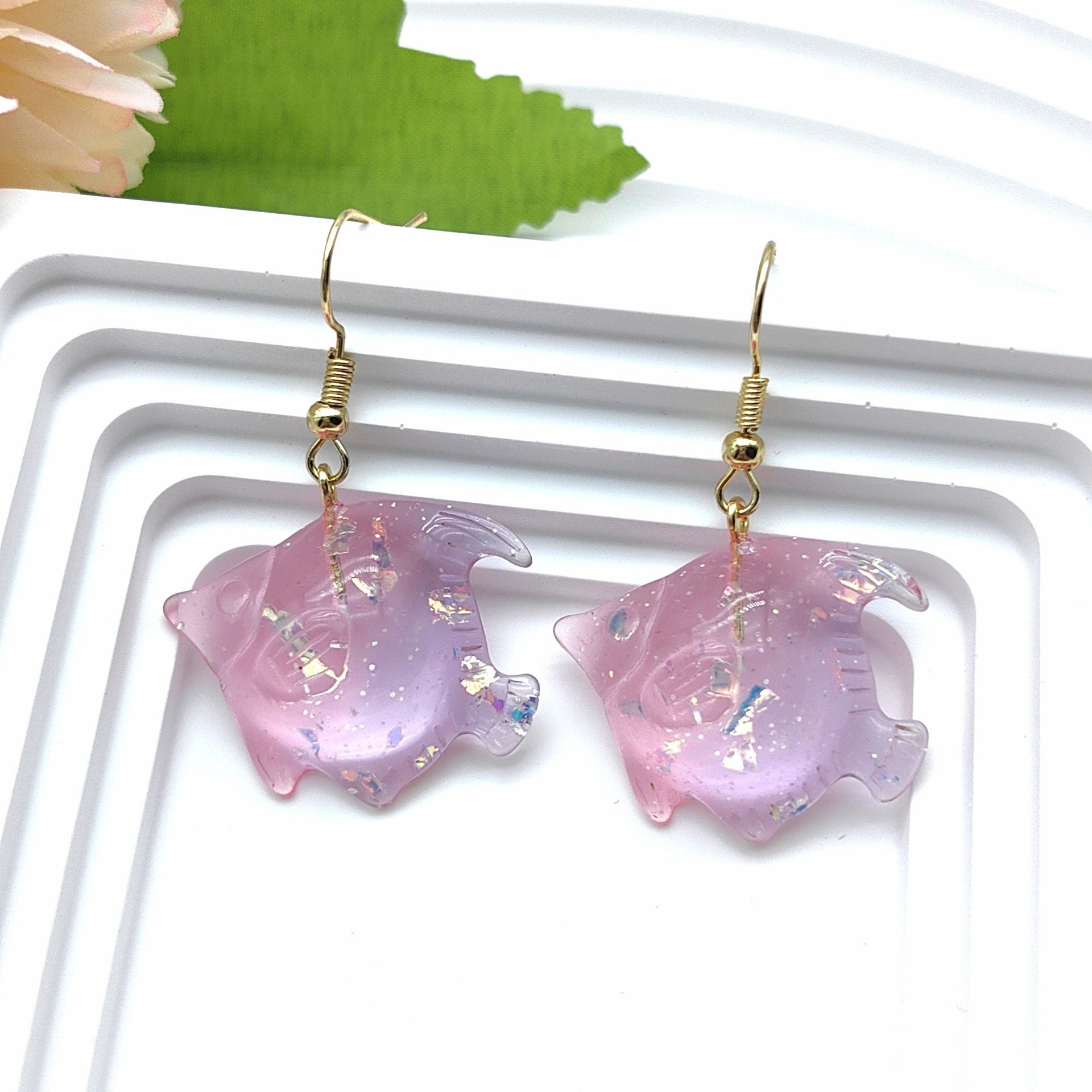 Wholesale Summer Resin Dolphin Fish Starfish Shell Earrings ACC-ES-Xizhao017