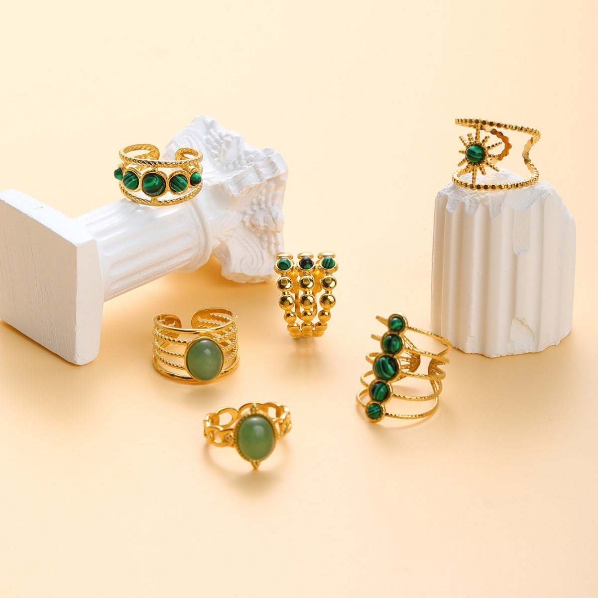 Wholesale Vintage Stainless Steel Rings 18k Gold Plated Rings ACC-RS-MuC015