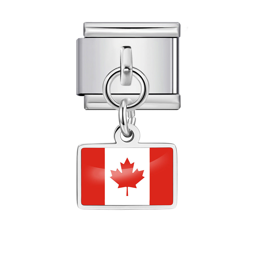 Wholesale World Flag Modular Bracelet Stainless Steel DIY Fashion Accessory