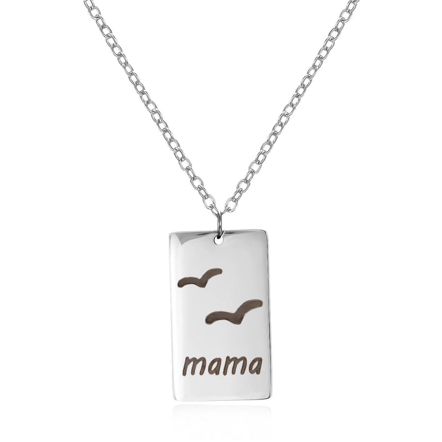 Wholesale square letter titanium steel necklace