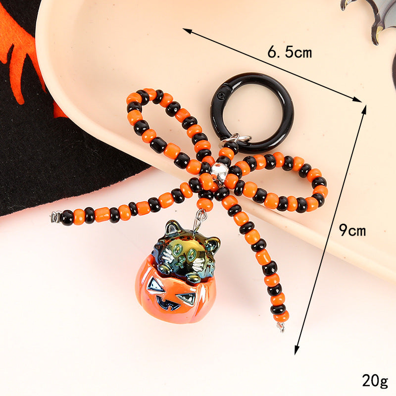 Wholesale Halloween Rice Bead Bow Keychains ACC-KC-GeLian002