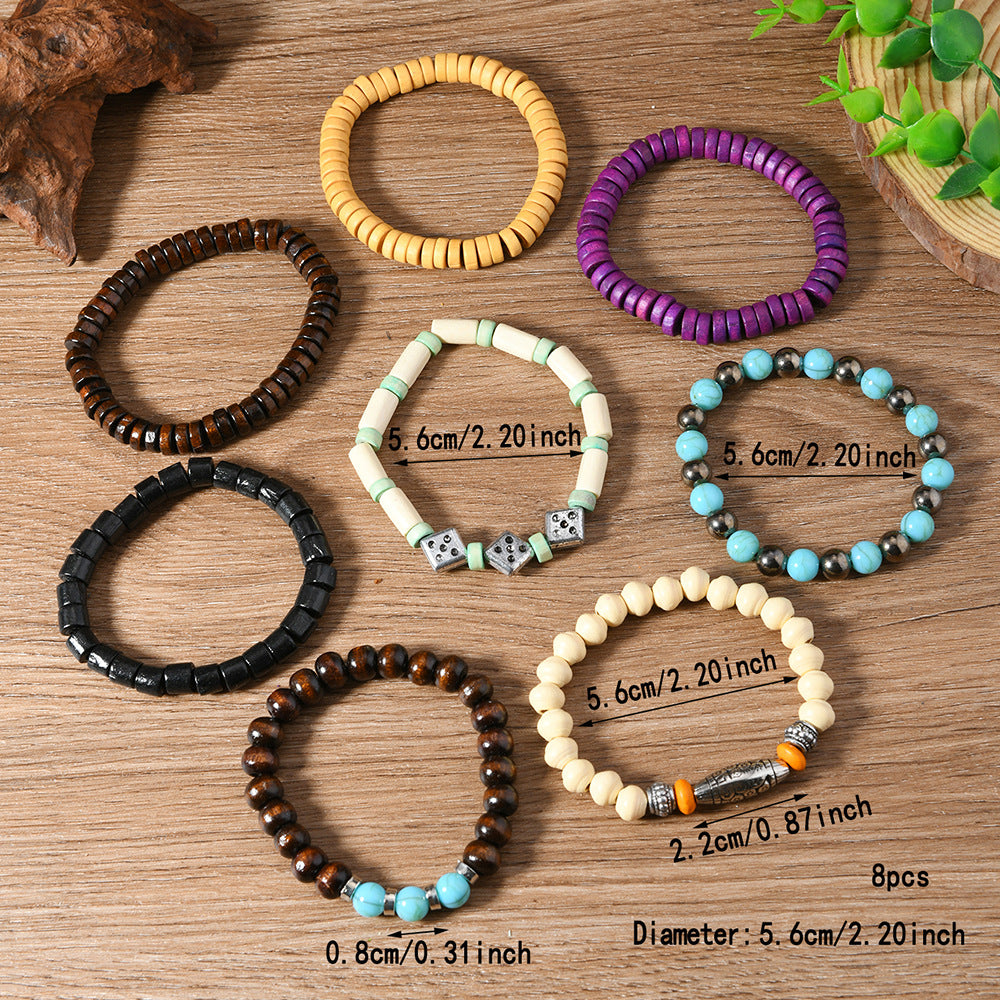 Wholesale Western-style multi-layered wooden bead bracelet
