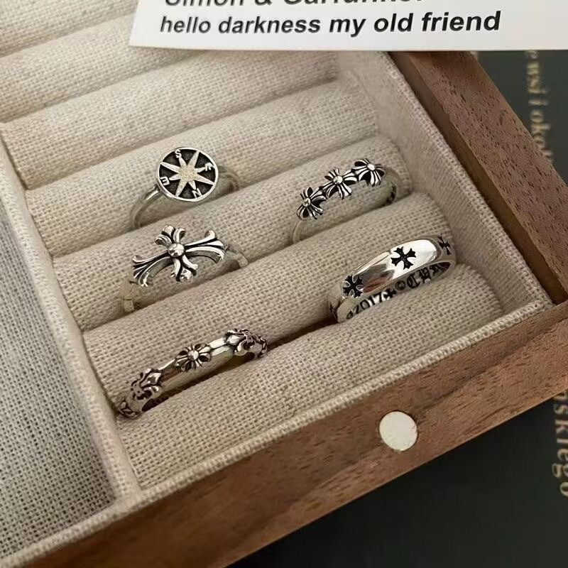 Wholesale Retro Distressed Cross Open Ring - Alloy Fashion Accessory for Women