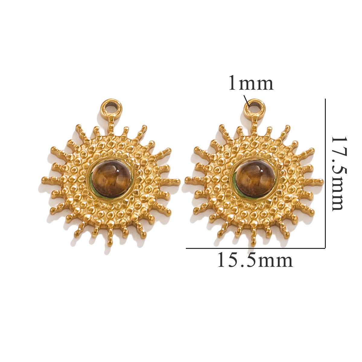 Wholesale 5pcs Stainless steel  retro three-dimensional sun love pendant