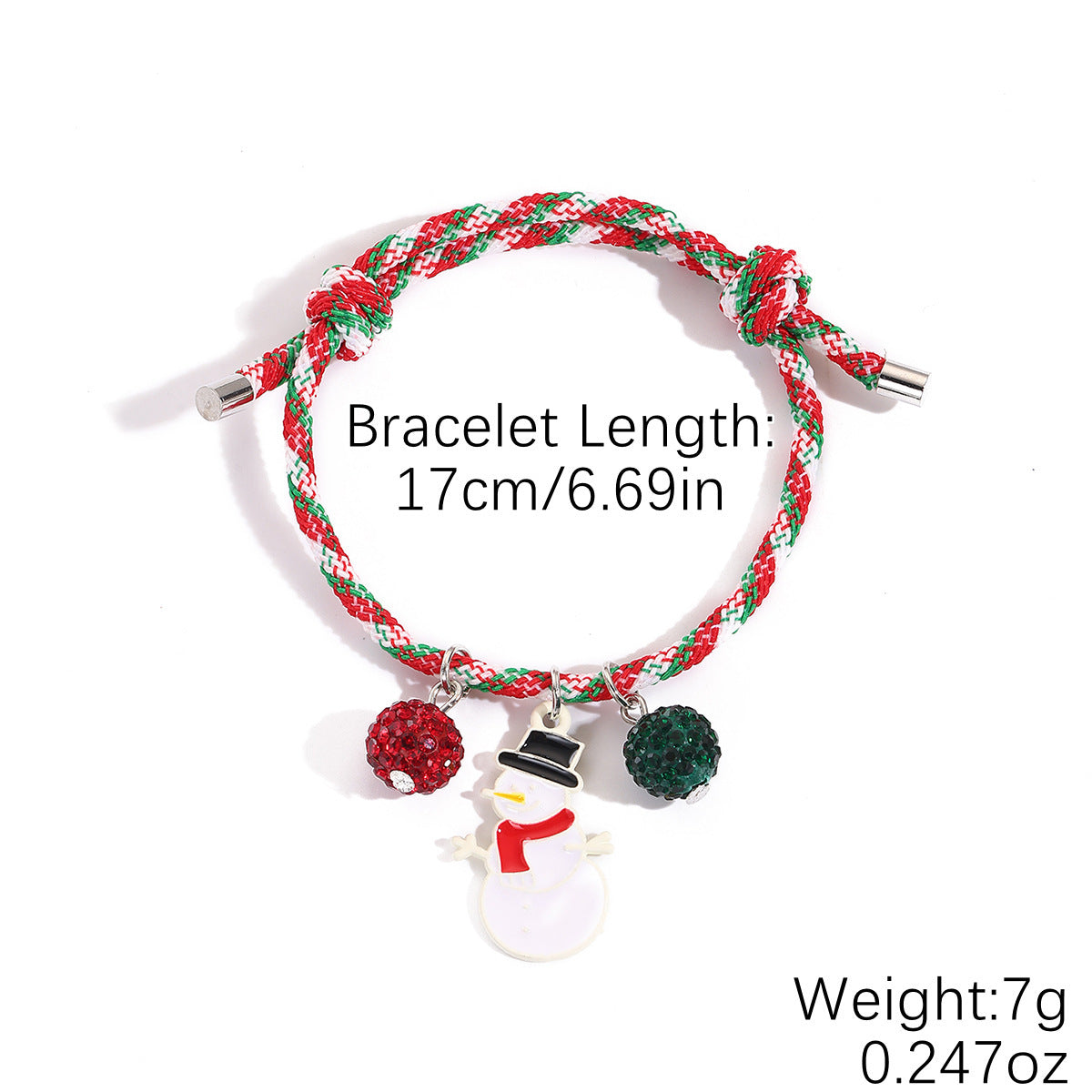 Wholesale  Christmas Bracelet Acrylic Pendant Christmas Braided Bracelet