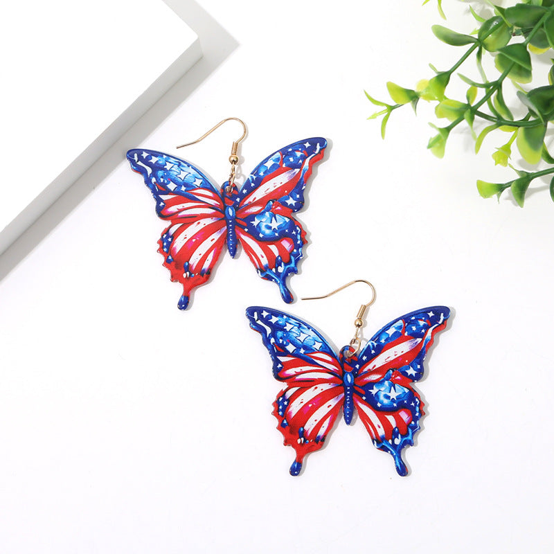Wholesale Acrylic Colored Three-dimensional Butterfly Earrings ACC-ES-YanChen008