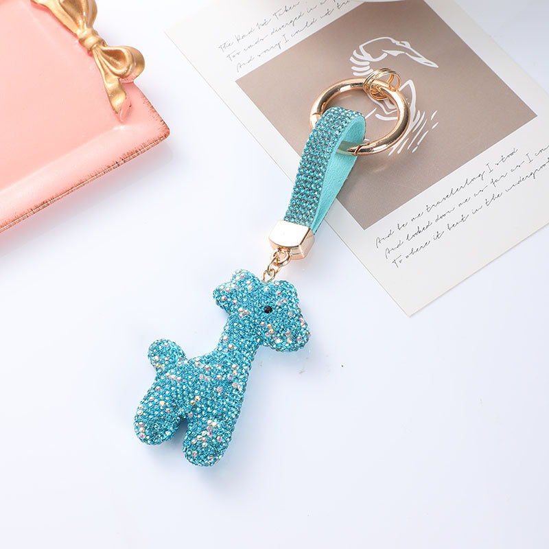 Wholesale Diamond-studded cartoon animal keychain,  car key ring pendant