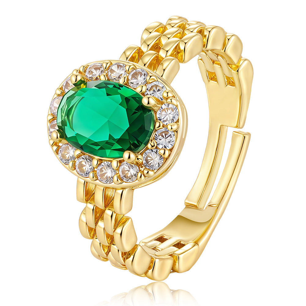 Wholesale Gold Tone Copper Zircon Open Ring Everyday Chic Women S Jewelry Gift