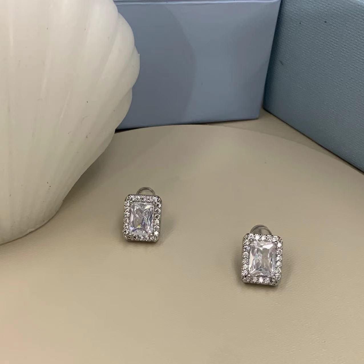 Wholesale sterling silver micro inlaid natural citrine earrings