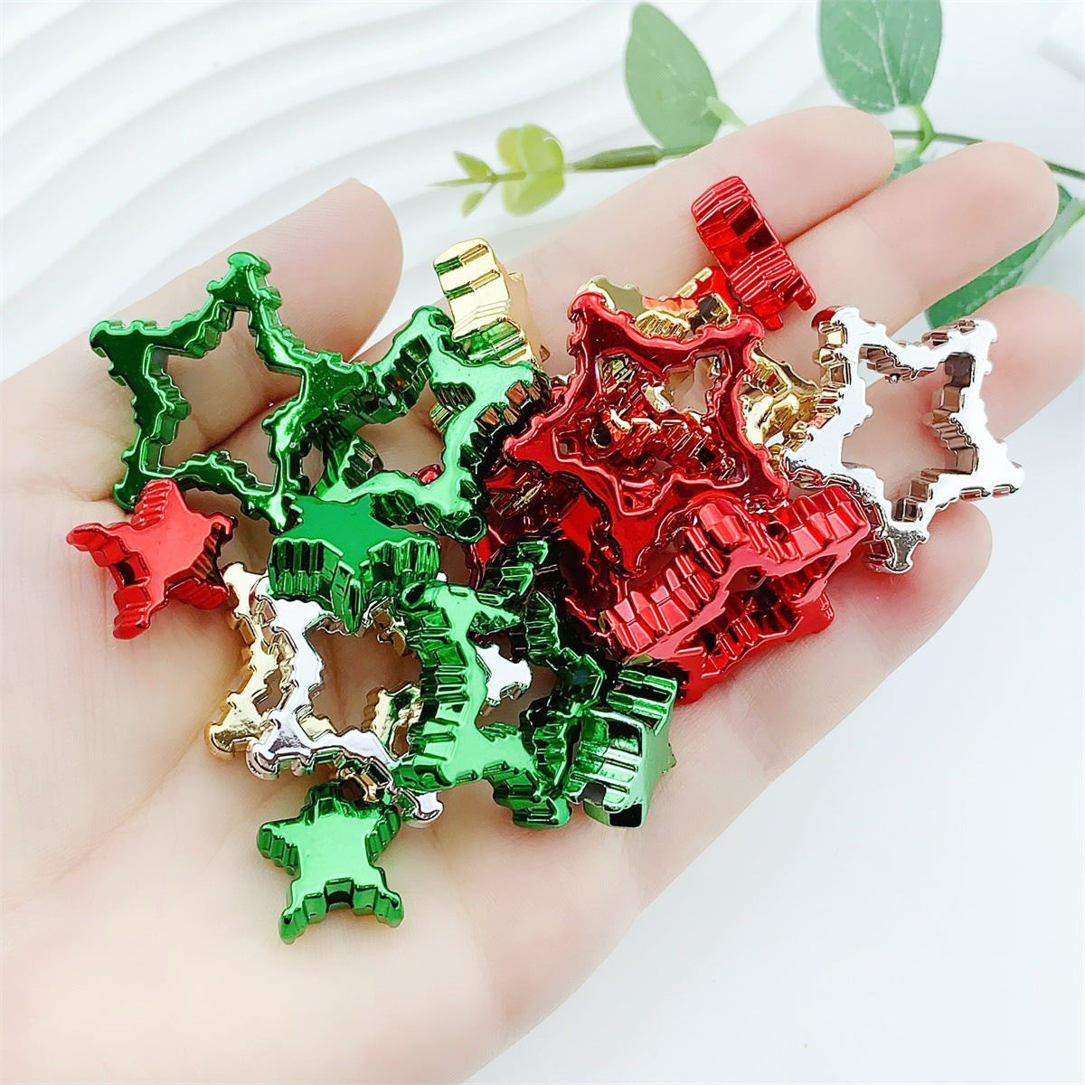 Wholesale 10pcs  Christmas series five-pointed star Focal Beads DIY Bead Accessories
