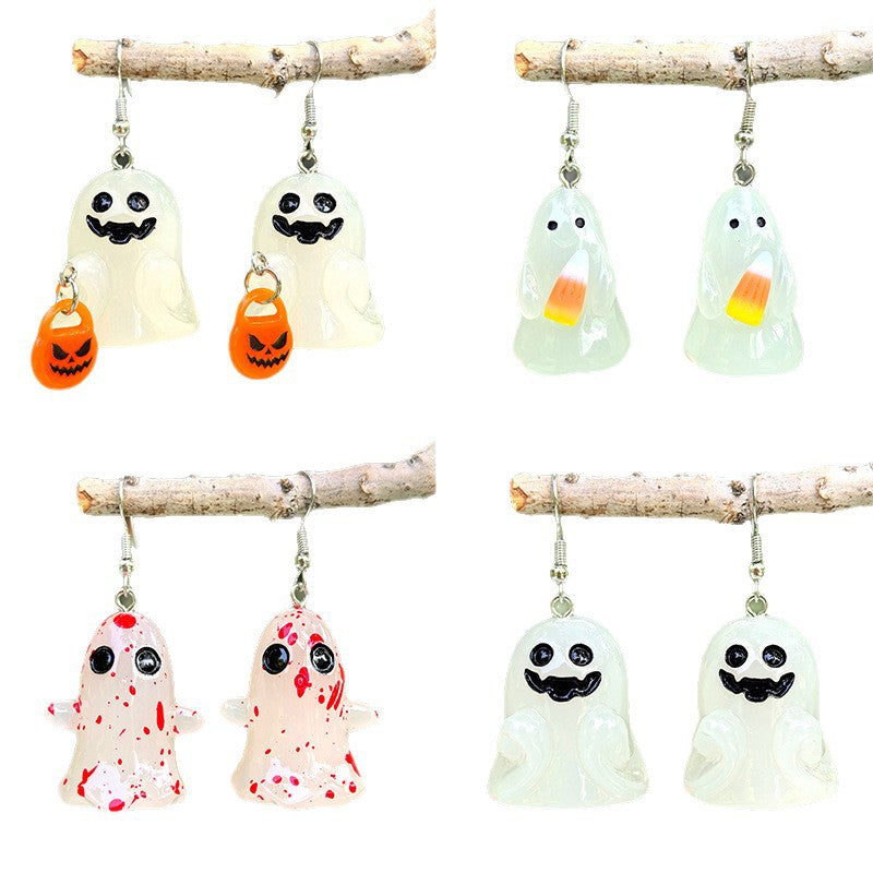 Wholesale Halloween Luminous Resin Earrings