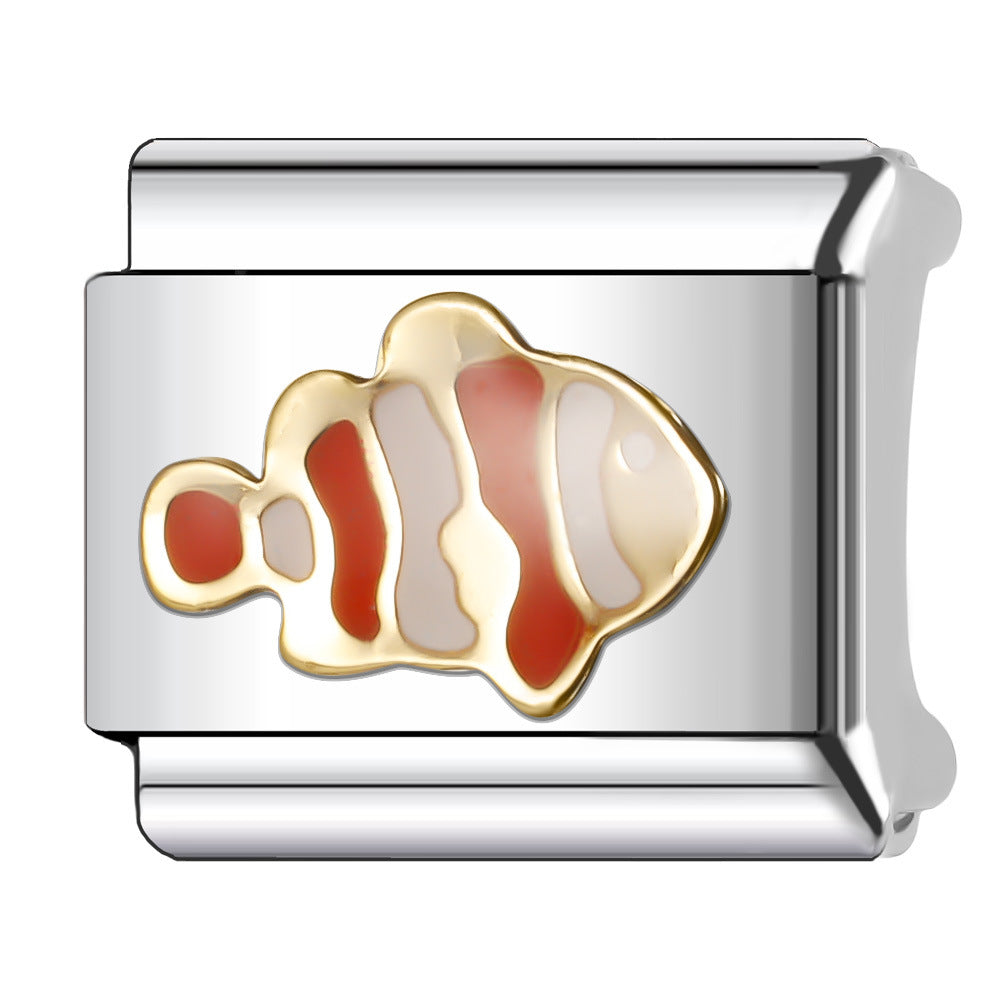 Wholesale Italian Charm Bracelet 9mm DIY Splicing Cute Pet Series Stainless Steel Composable Bracelet