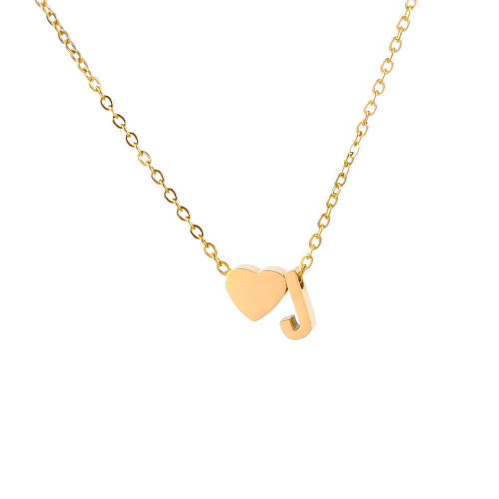 Wholesale 18K Gold Titanium Steel Letter Love Necklace ACC-NE-FeiLing004