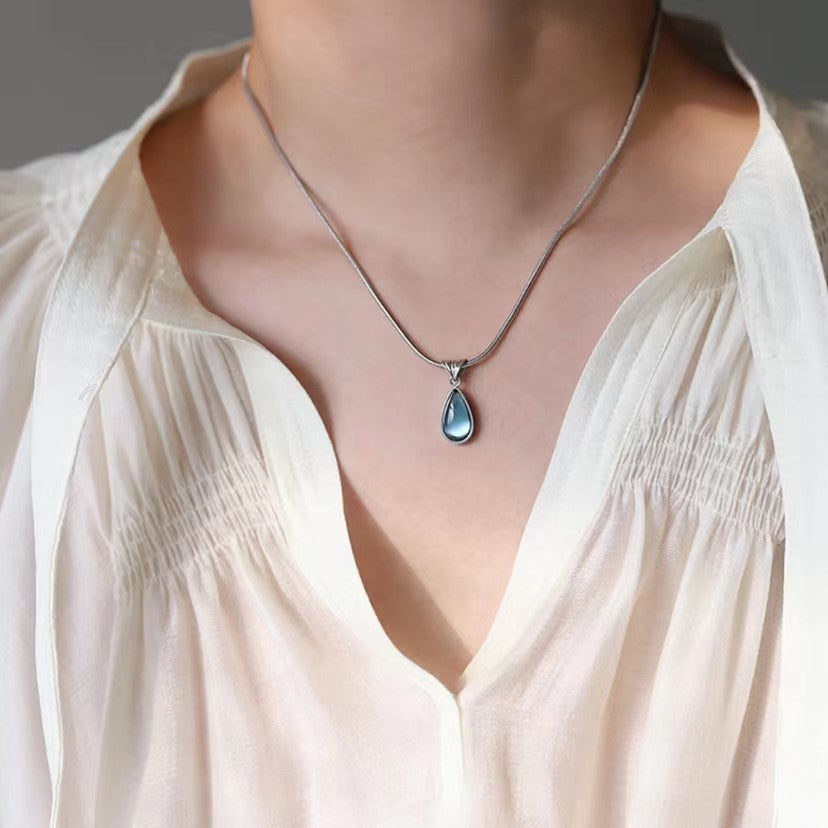 Wholesale Blue Water Drop Ocean Necklace