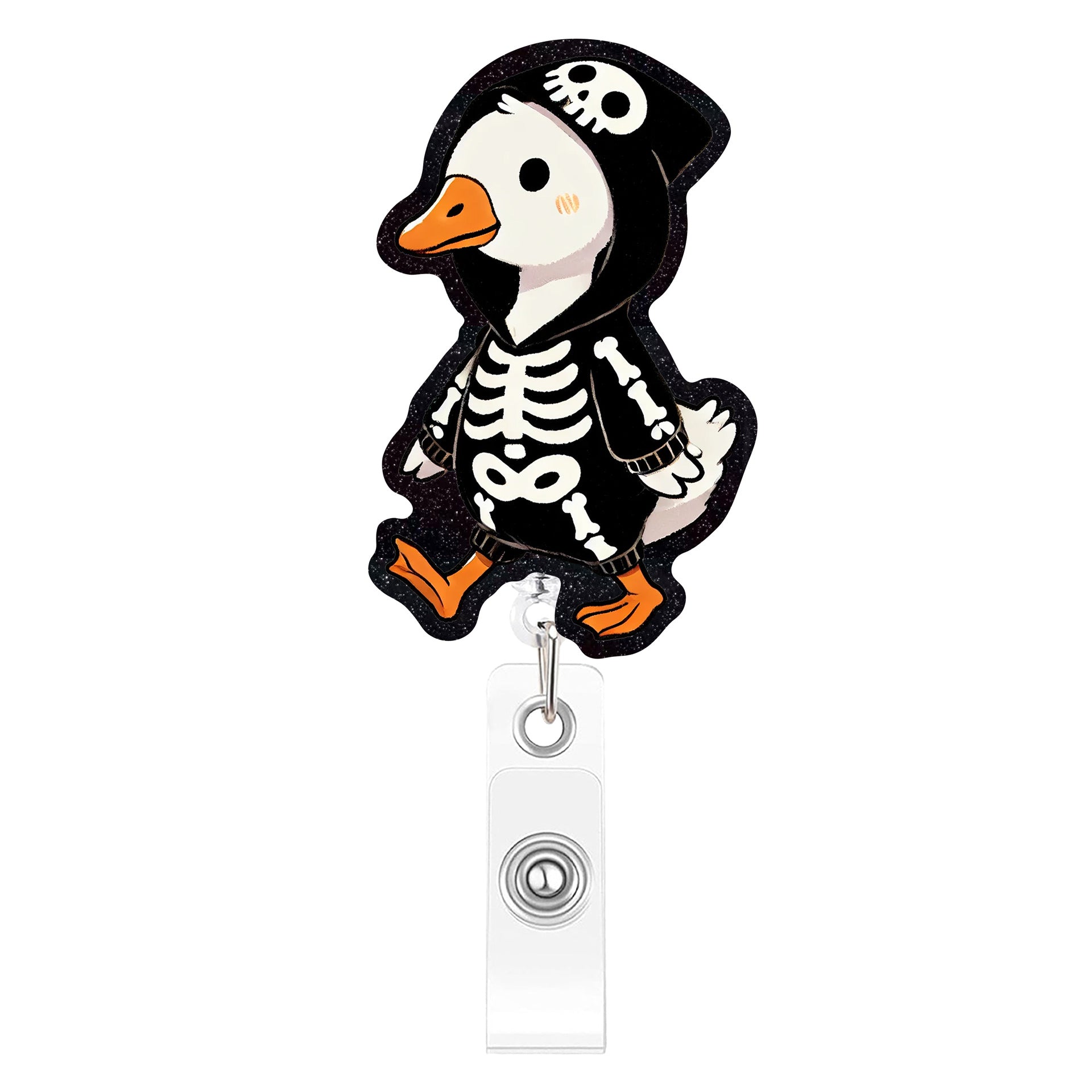 Wholesale Plastic  Badge Reels with Silly Goose Design,  Retractable Id Badge Holders,  Fun Party Accessory