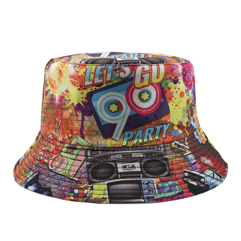 Wholesale Pattern Fisherman Hat s Double-Sided Wearable Bucket Hat