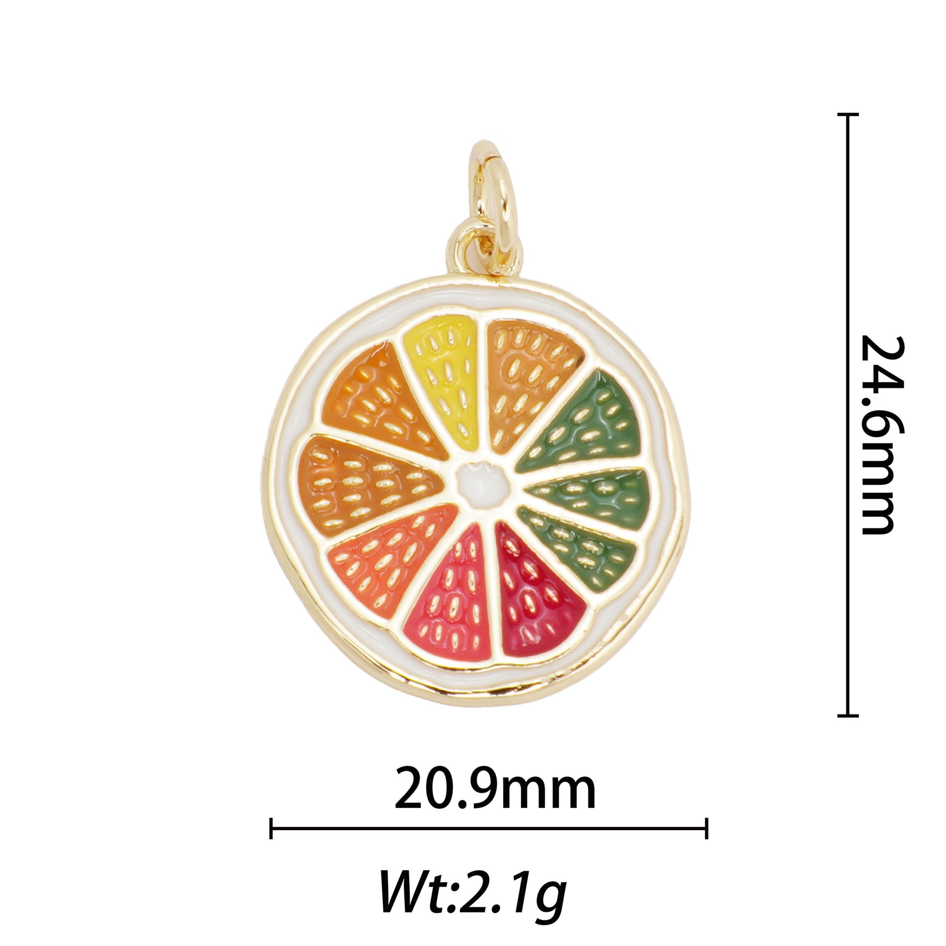 Wholesale 10pcs Cute 18k Copper Fruit DIY Necklace Pendant