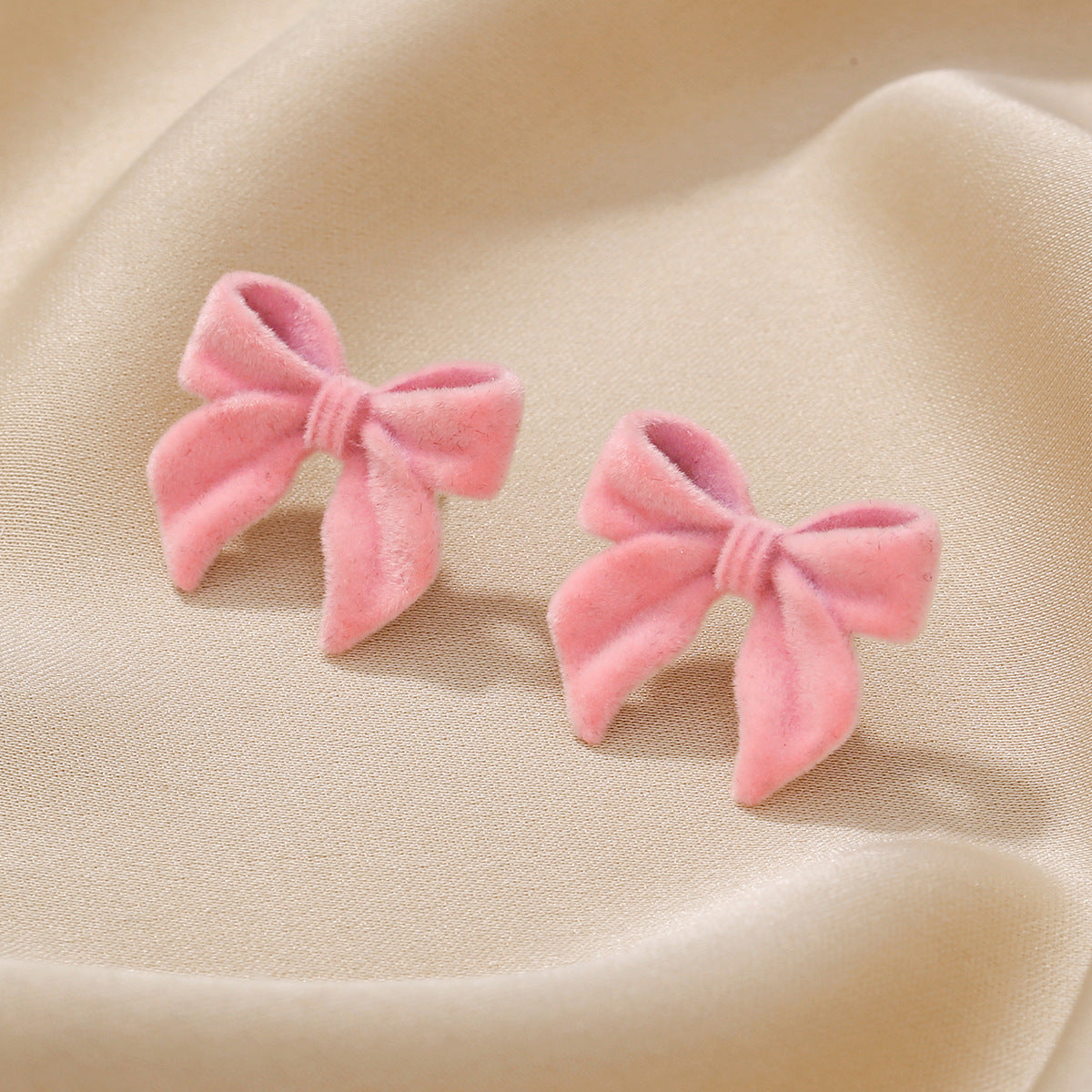 Wholesale 10pcs zinc alloy flocking bow earrings