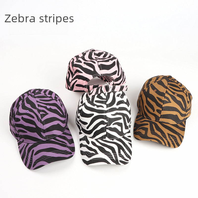 Wholesale Cartoon cow print leopard  baseball cap