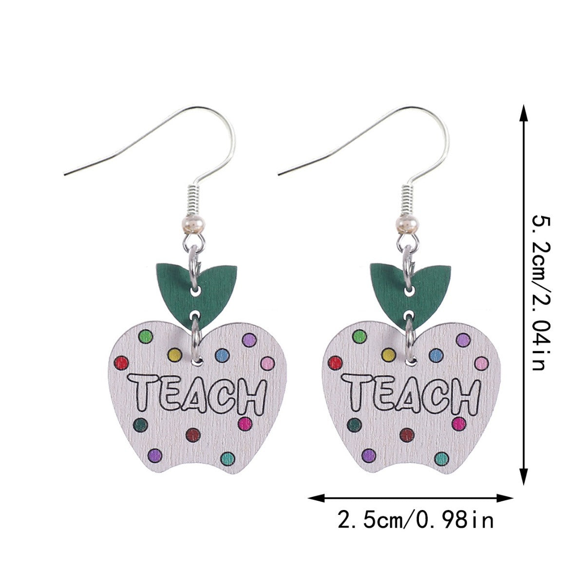Wholesale  Border Letter Apple Earrings