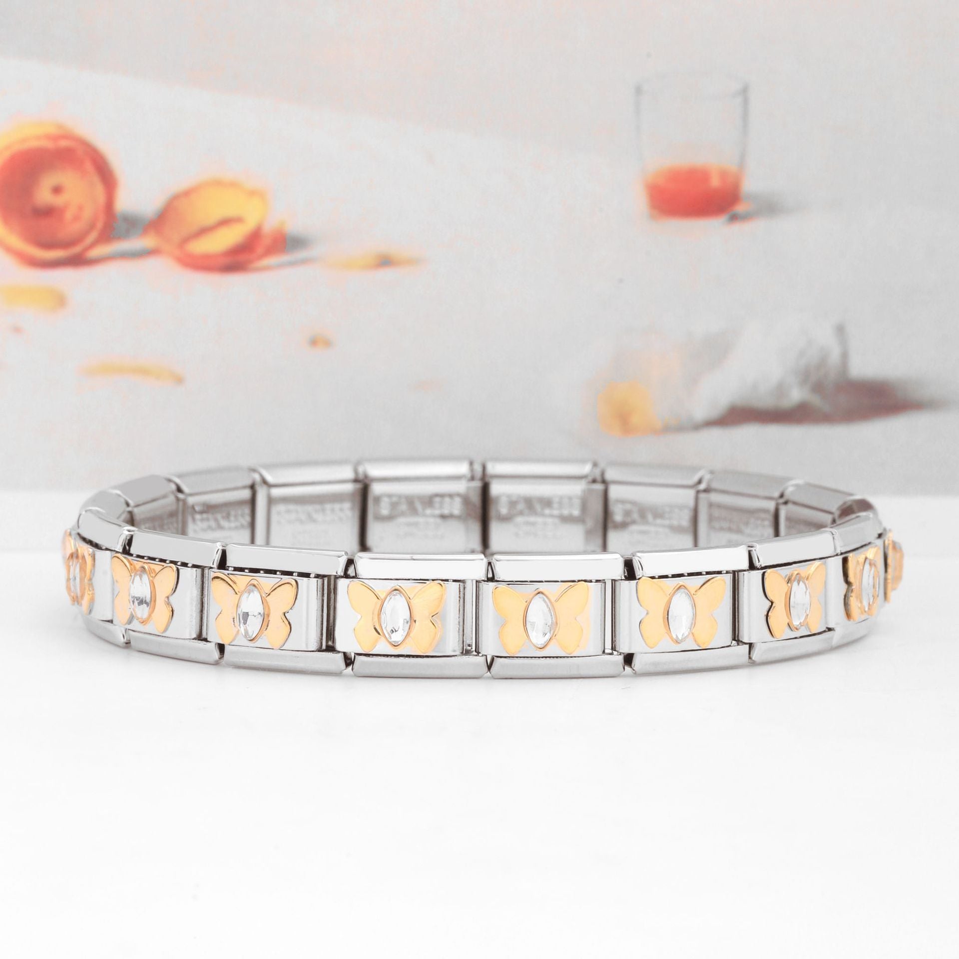 Wholesale Handmade original DIY stainless steel elastic clasp module bracelet