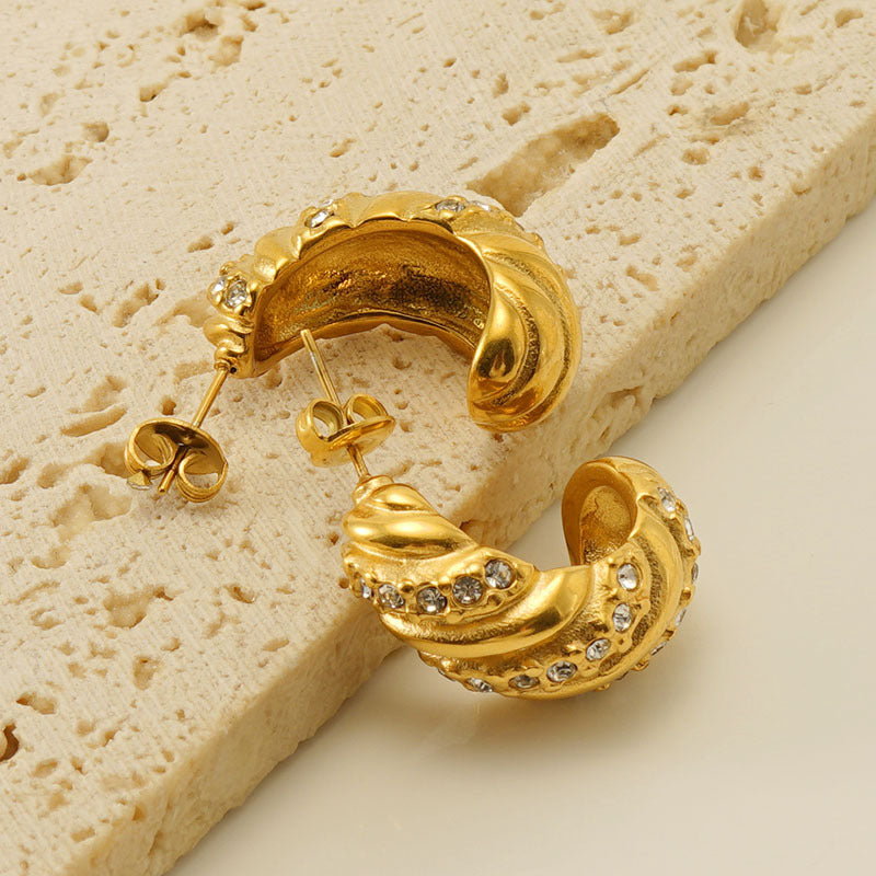 Wholesale stainless steel 18k gold fashion trend earrings