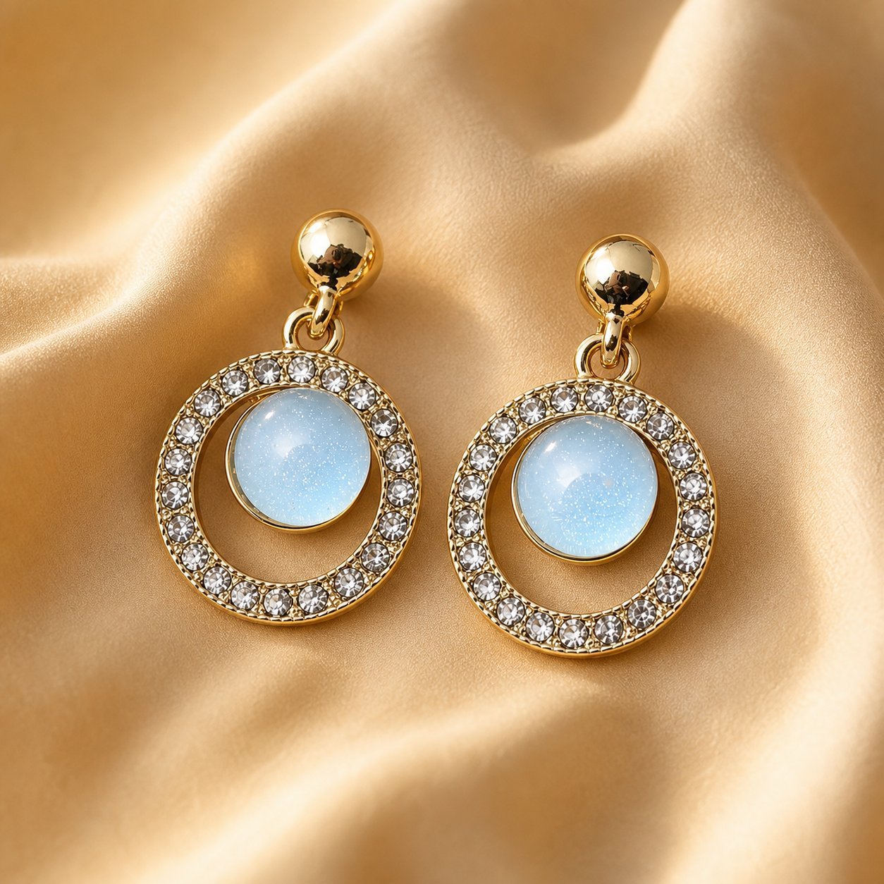 Wholesale Geometric Green Rhinestone Earrings Party Wear Jewelry Accessory for Boutique Resale