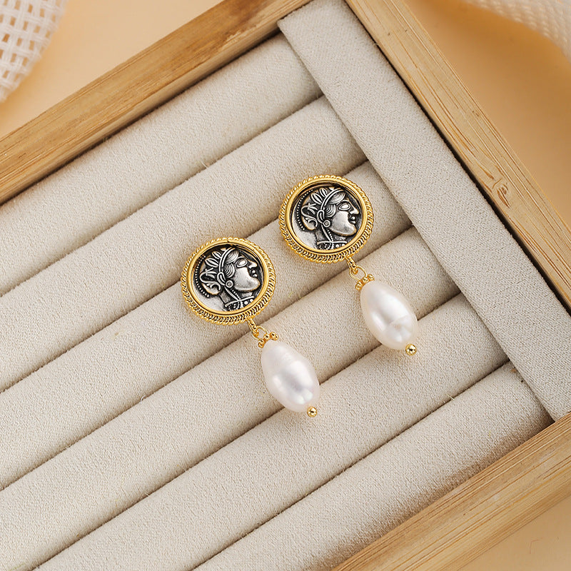 Wholesale Baroque Real Pearl Earrings S925 Silver Needle Ear Jewelry