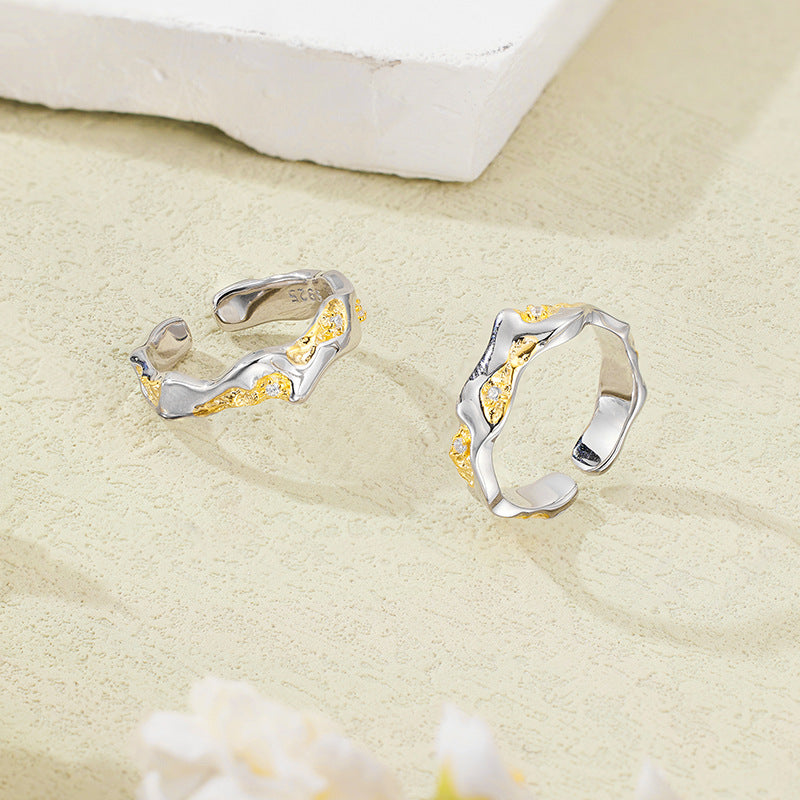 Wholesale Adjustable 925 Sterling Silver Ring Fashionable Geometric Shape Rings