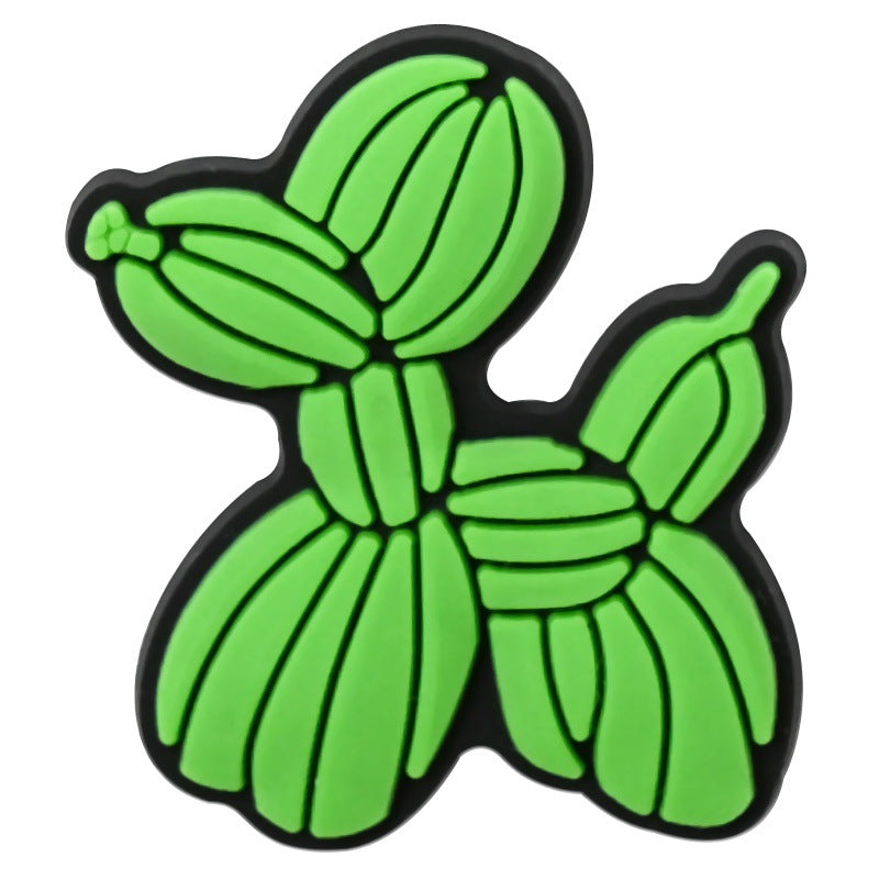 Wholesale Random 100pcs Cartoon Balloon Dog Series  PVC Soft Rubber Shoe Buckle Decoration