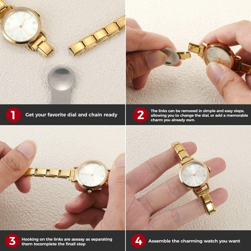 Wholesale Italian Charms module accessories watch band connector 1. 0 wide bracelet DIY tool