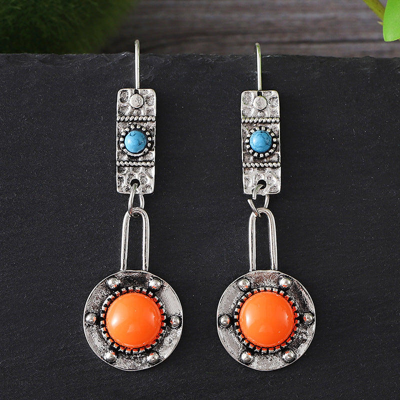 Wholesale Retro Style  Geometric Round Earrings