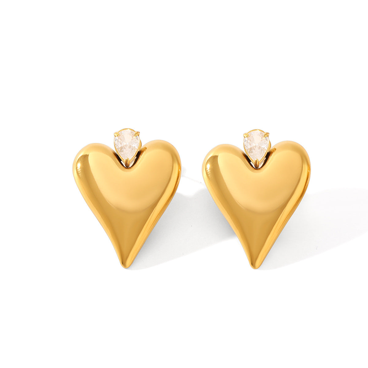 Wholesale  retro stainless steel heart-shaped earrings