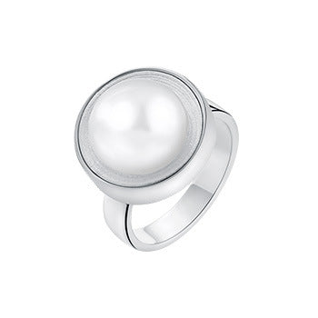 Wholesale Geometric S925 Sterling Silver Pearl Ring