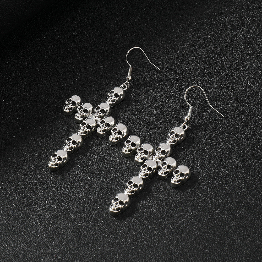 Wholesale Skull Cross Alloy Earrings  Jewelry Accessory Gift for Women