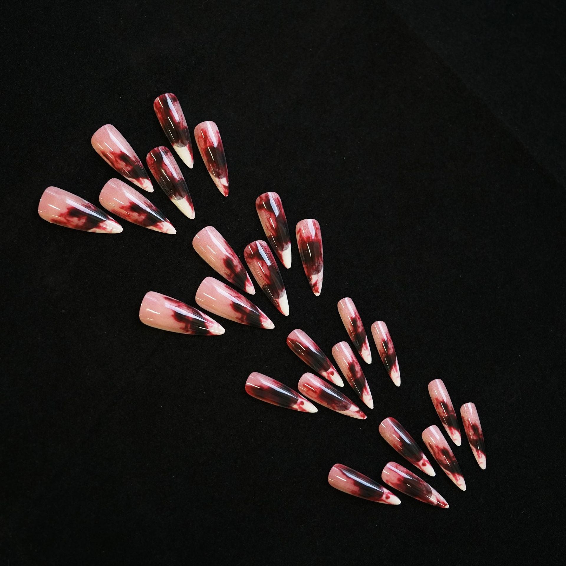 Wholesale 24 Pieces/ box  Red Nails Kits Nail Stickers