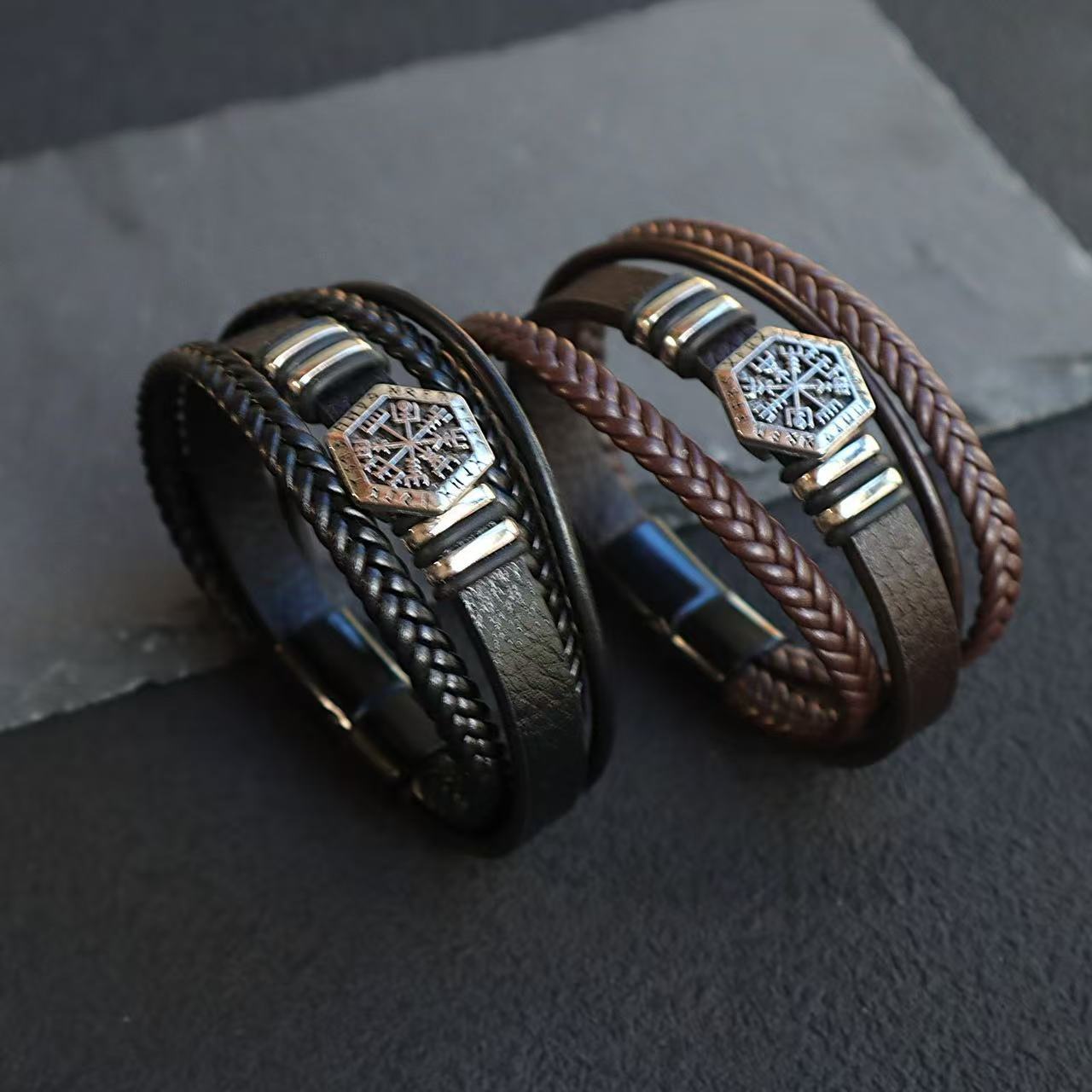 Wholesale Stylish Tree of Life Anchor Punk Magnetic Clasp Bracelet Unisex Fashion Accessory Boutique Gift