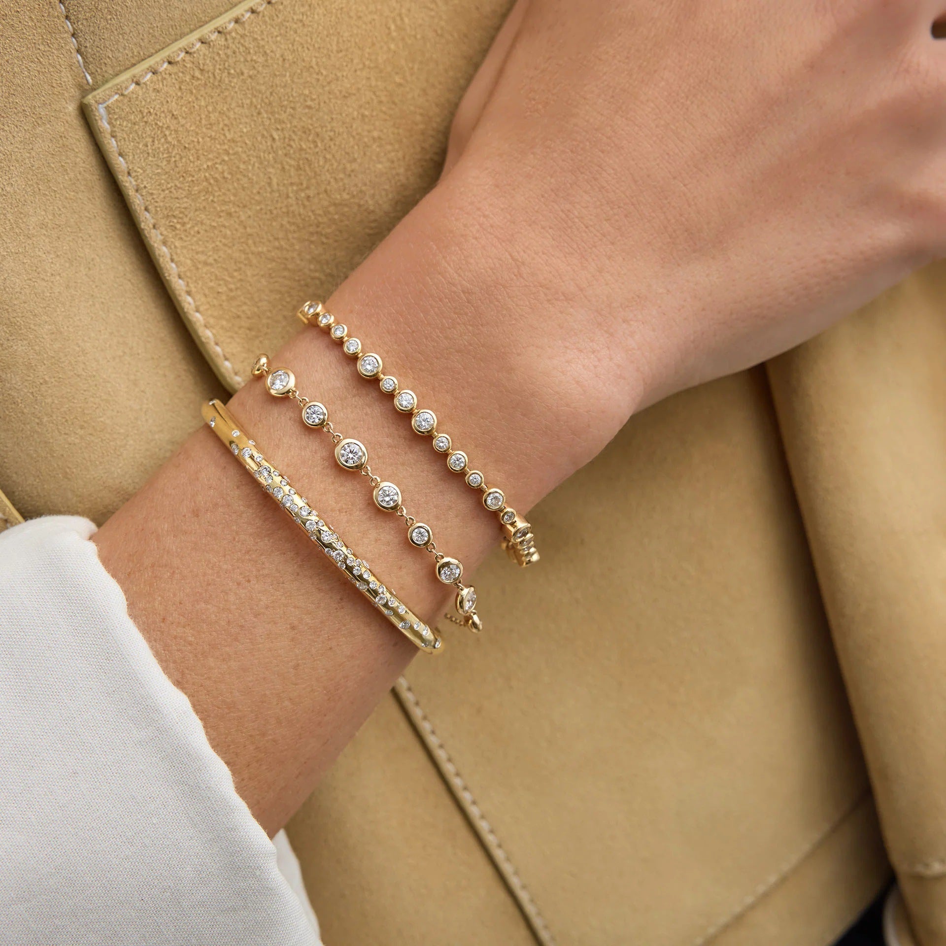 Wholesale Trendy Geometric Zircon Thin Chain Bracelet For Women Stainless Steel Jewelry Accessory Casual Gift Idea