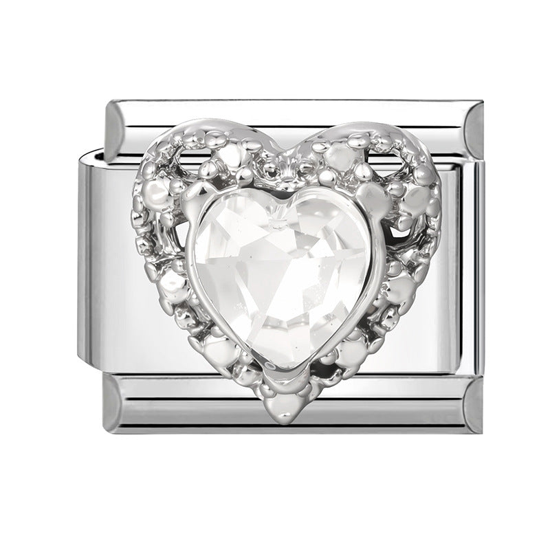 Wholesale Heart Bow Crystal Cherry Stainless Steel DIY Bracelet Charms Jewelry Accessory for Resale