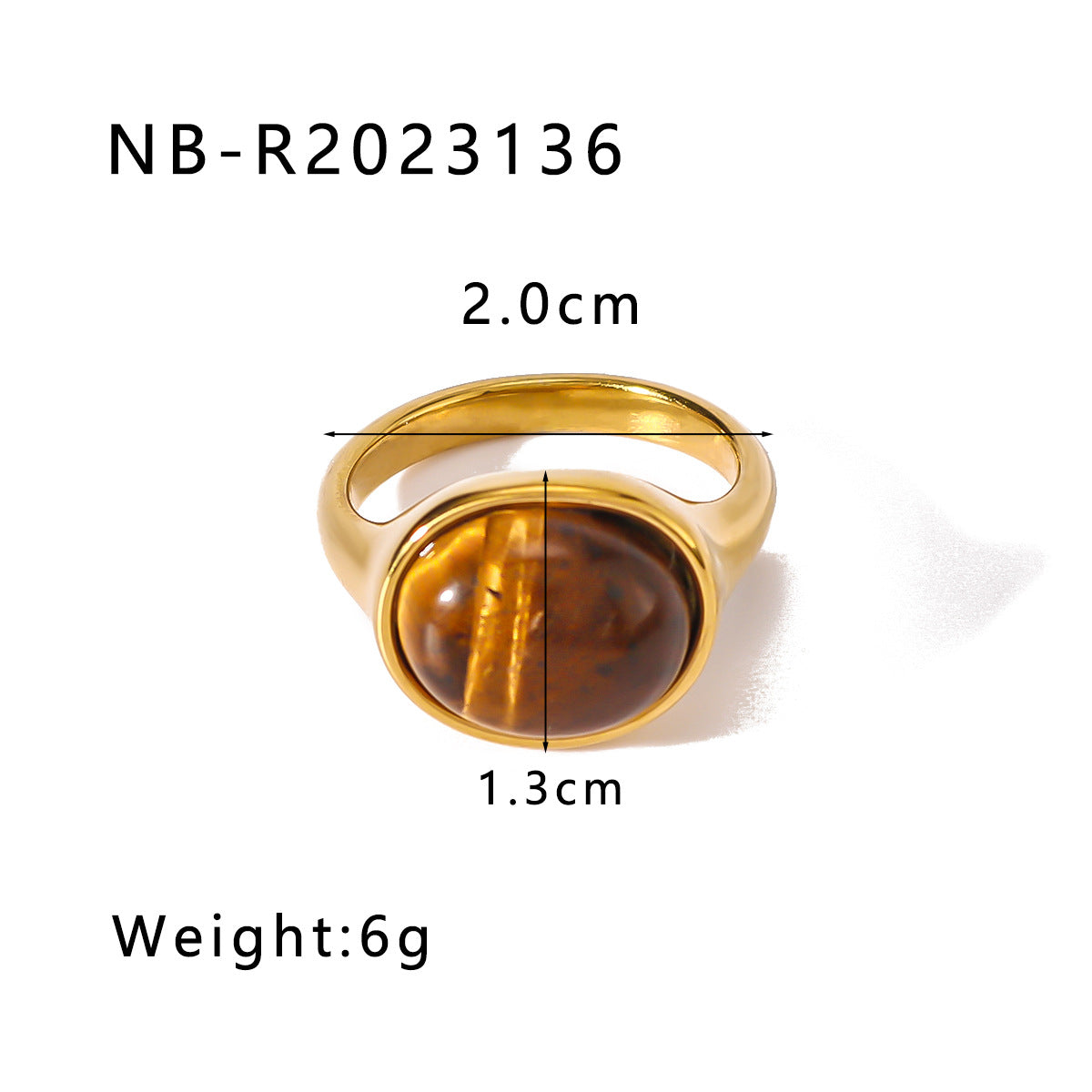 Wholesale Stainless Steel Plated 18k Gold Inlaid Natural Stone Open Adjustable Rings ACC-RS-XinY017