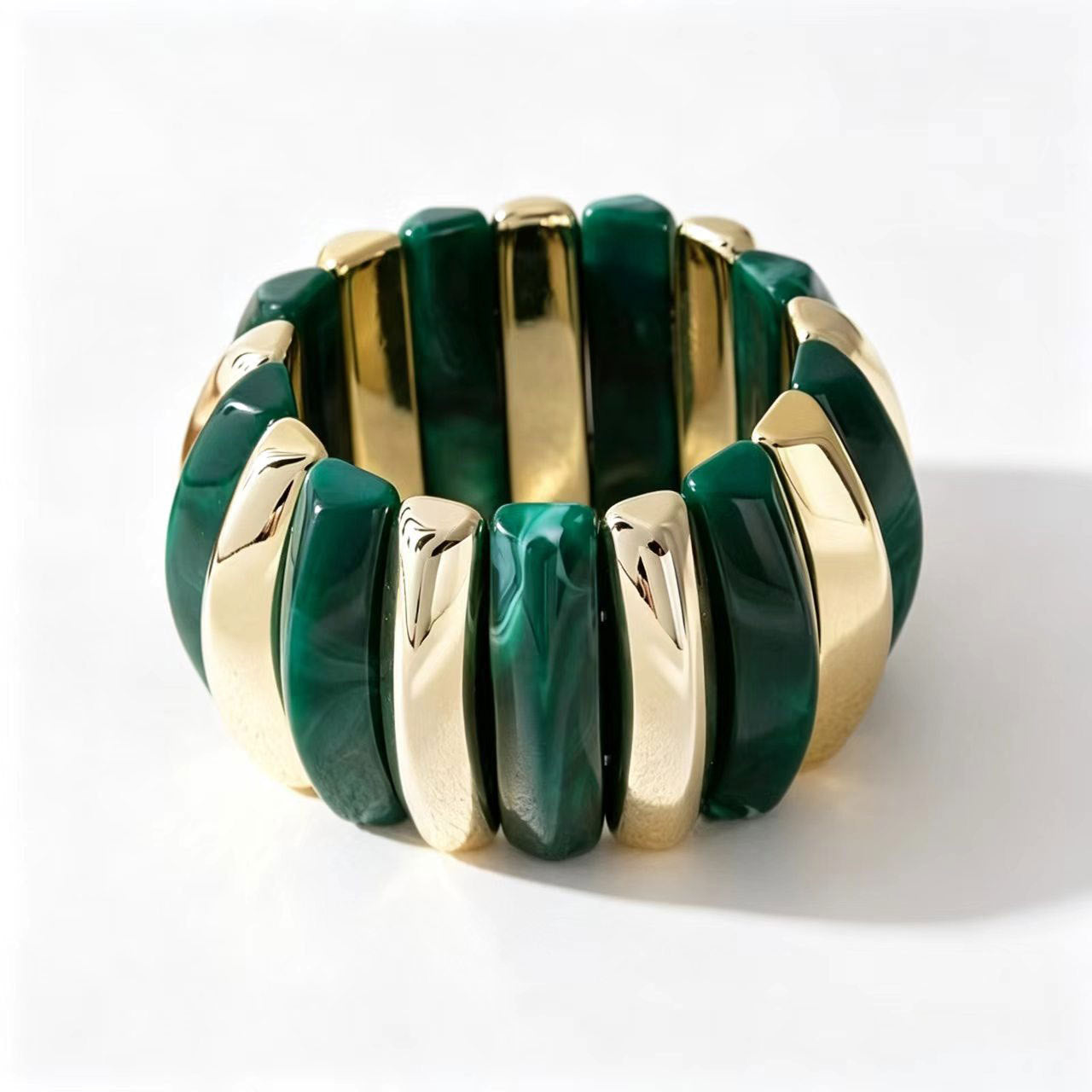Wholesale Acrylic Electroplated Elastic Bracelet Retro Ombre Design Women S Stylish Jewelry Accessory