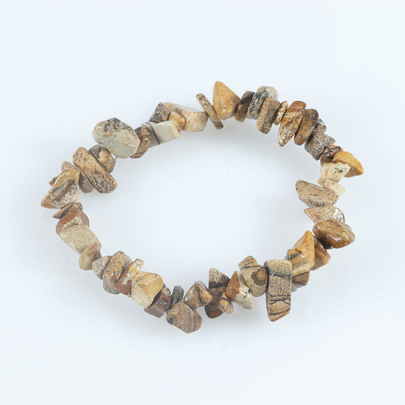 Wholesale Natural colorful gravel hand-woven elastic boho bracelet