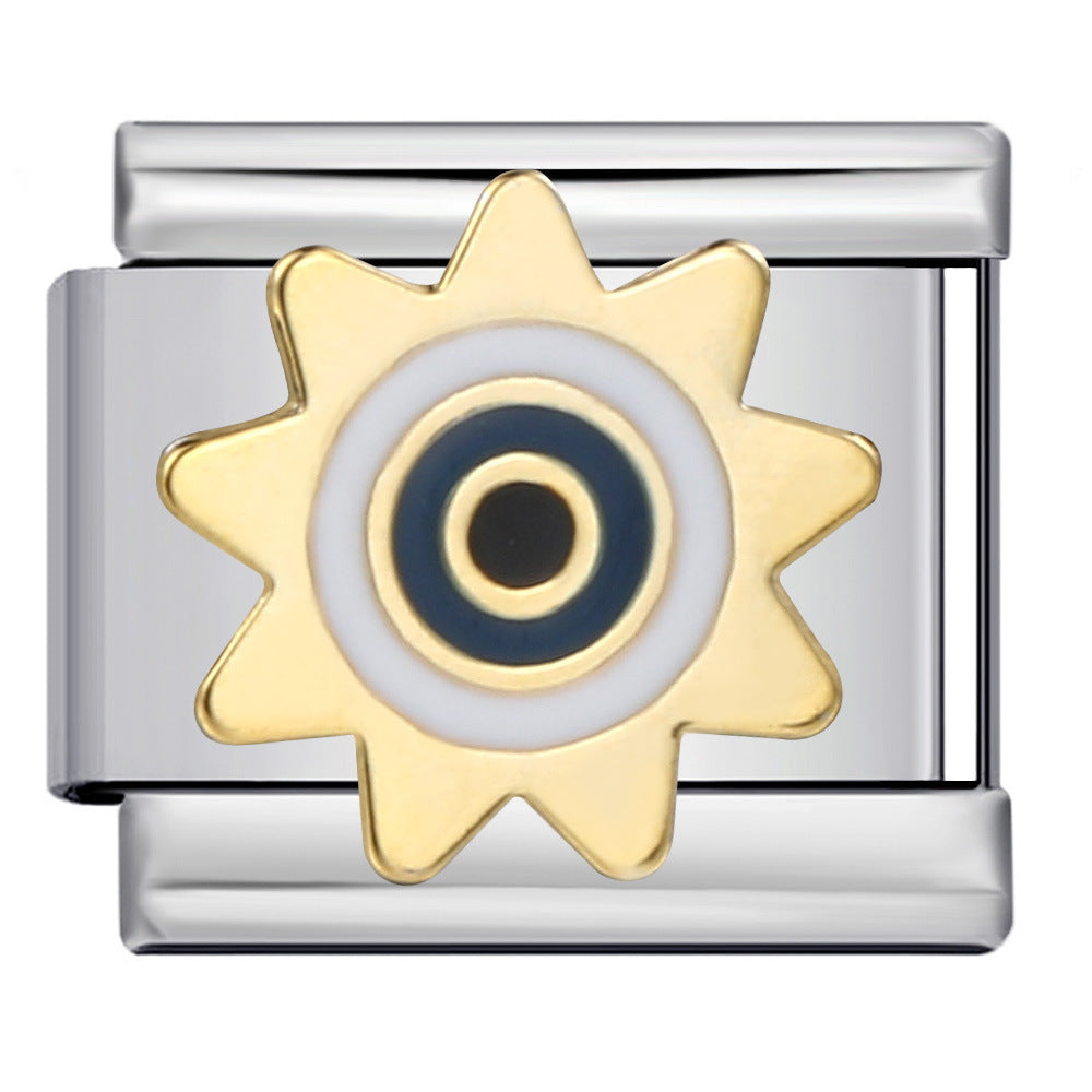 Wholesale Italian modular devil' s eye titanium steel welding dripping DIY   bracelet